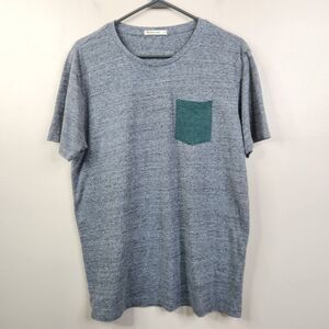Marine Layer Mens Short Sleeve Heather Gray Patch Pocket Tee Medium